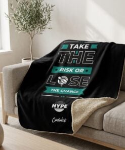 The Hype Take the Risk Sherpa Lined Throw Blanket