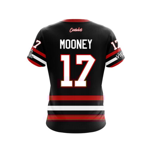 Hammer Justin Mooney Black Red Hockey CoolWick Bowling Jersey - Image 2