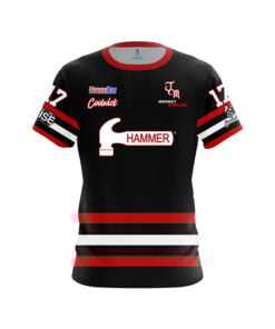 Hammer Justin Mooney Black Red Hockey CoolWick Bowling Jersey