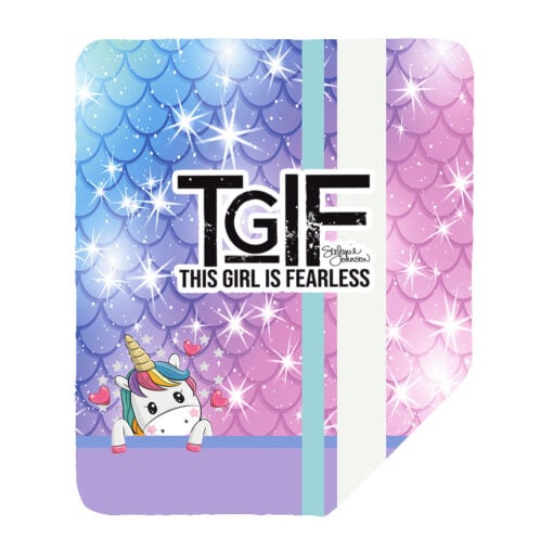 Stefanie Johnson Mermaid Unicorn Sherpa Lined Throw Blanket - Image 2