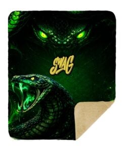 Alternative view of SWAG Serpent Glare Sherpa Lined Throw Blanket