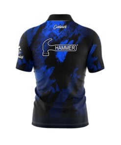 Alternative view of Hammer Black Widow Royal Blue Pearl Quick Ship CoolWick Sash Zip Bowling Jersey