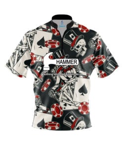 Hammer Dead Man's Hand Quick Ship CoolWick Sash Zip Bowling Jersey