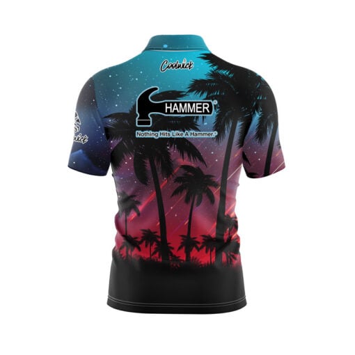 Hammer Tropical Light's Quick Ship CoolWick Sash Zip Bowling Jersey - Image 2