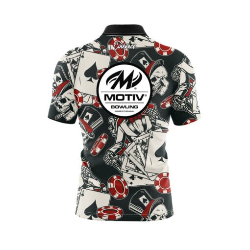 Motiv Dead Man's Hand Quick Ship CoolWick Sash Zip Bowling Jersey - Image 2