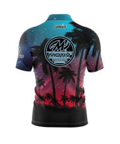Alternative view of Motiv Tropical Light's Quick Ship CoolWick Sash Zip Bowling Jersey