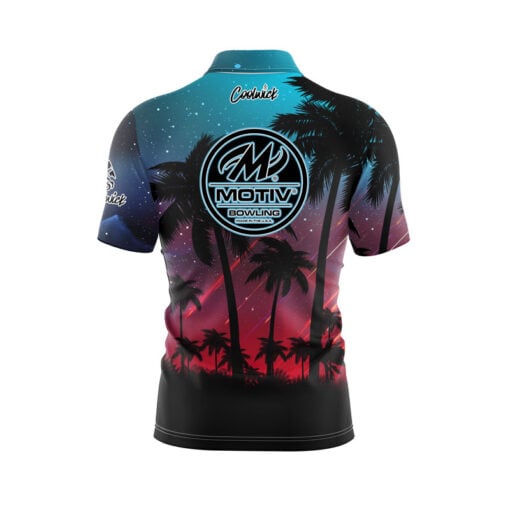 Motiv Tropical Light's Quick Ship CoolWick Sash Zip Bowling Jersey - Image 2