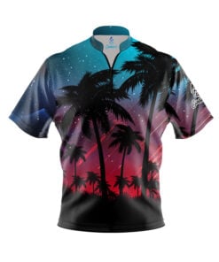 Plain Tropical Light's Quick Ship CoolWick Sash Zip Bowling Jersey