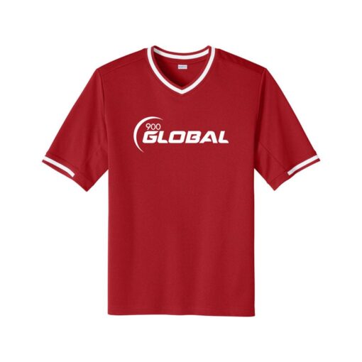 900 Global Bowling V Neck Baseball Jersey - Image 3