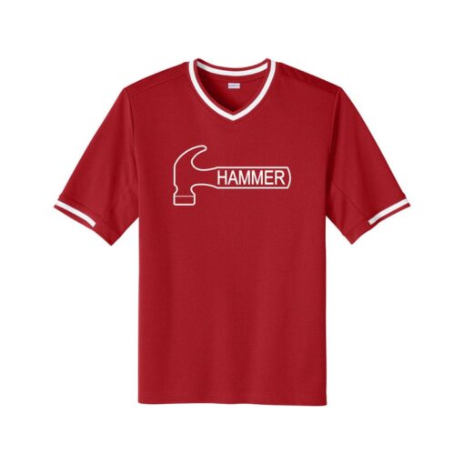 Hammer Bowling V Neck Baseball Jersey - Image 3