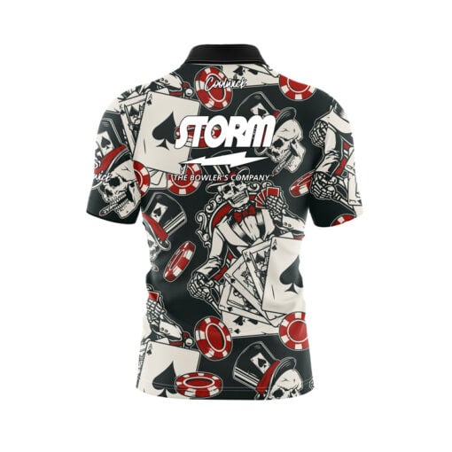 Storm Dead Man's Hand Quick Ship CoolWick Sash Zip Bowling Jersey - Image 2