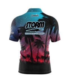 Alternative view of Storm Tropical Light's Quick Ship CoolWick Sash Zip Bowling Jersey