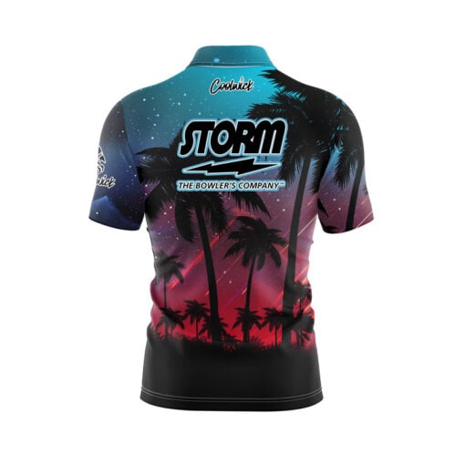 Storm Tropical Light's Quick Ship CoolWick Sash Zip Bowling Jersey - Image 2