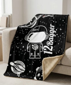 12Bagger Sherpa Lined Throw Blanket