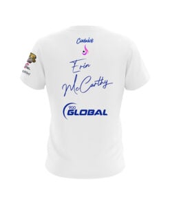 Alternative view of 900 Global Erin McCarthy Solid White Blue Dot CoolWick Bowling Jersey