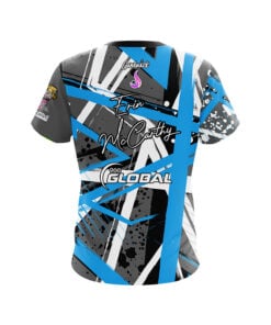Alternative view of 900 Global Erin McCarthy Light Blue Grunge CoolWick Bowling Jersey