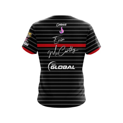 900 Global Erin McCarthy Red Stripe CoolWick Bowling Jersey - Image 2
