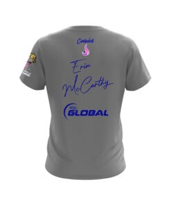 Alternative view of 900 Global Erin McCarthy Solid Grey Dark Blue CoolWick Bowling Jersey