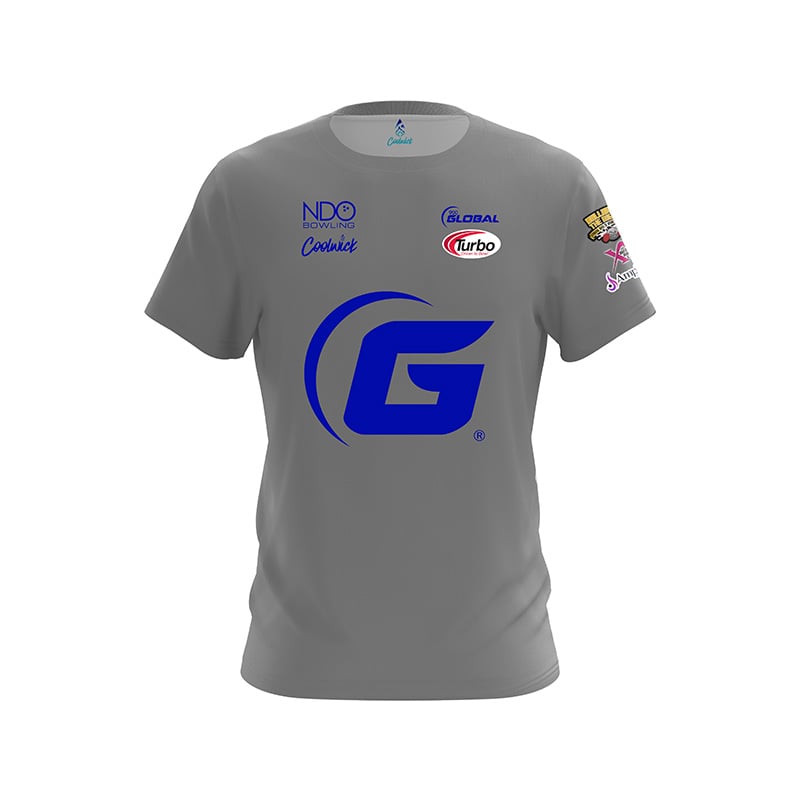 900 Global Erin McCarthy Solid Grey Dark Blue CoolWick Bowling Jersey
