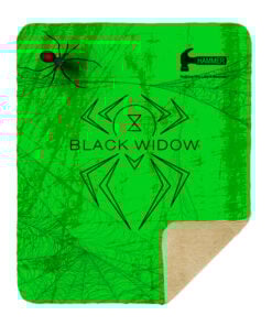 Alternative view of Hammer Black Widow Toxin Green Grunge Sherpa Lined Throw Blanket