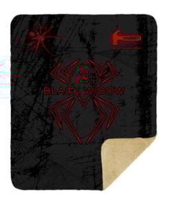 Alternative view of Hammer Black Widow Black Red Grunge Sherpa Lined Throw Blanket