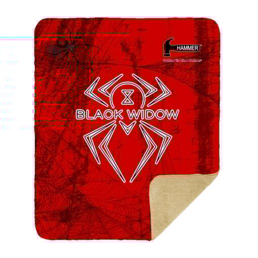 Hammer Black Widow Blood Red Grunge Sherpa Lined Throw Blanket - Image 2