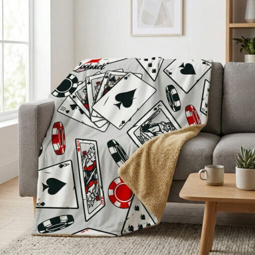 CoolWick All In Sherpa Lined Throw Blanket