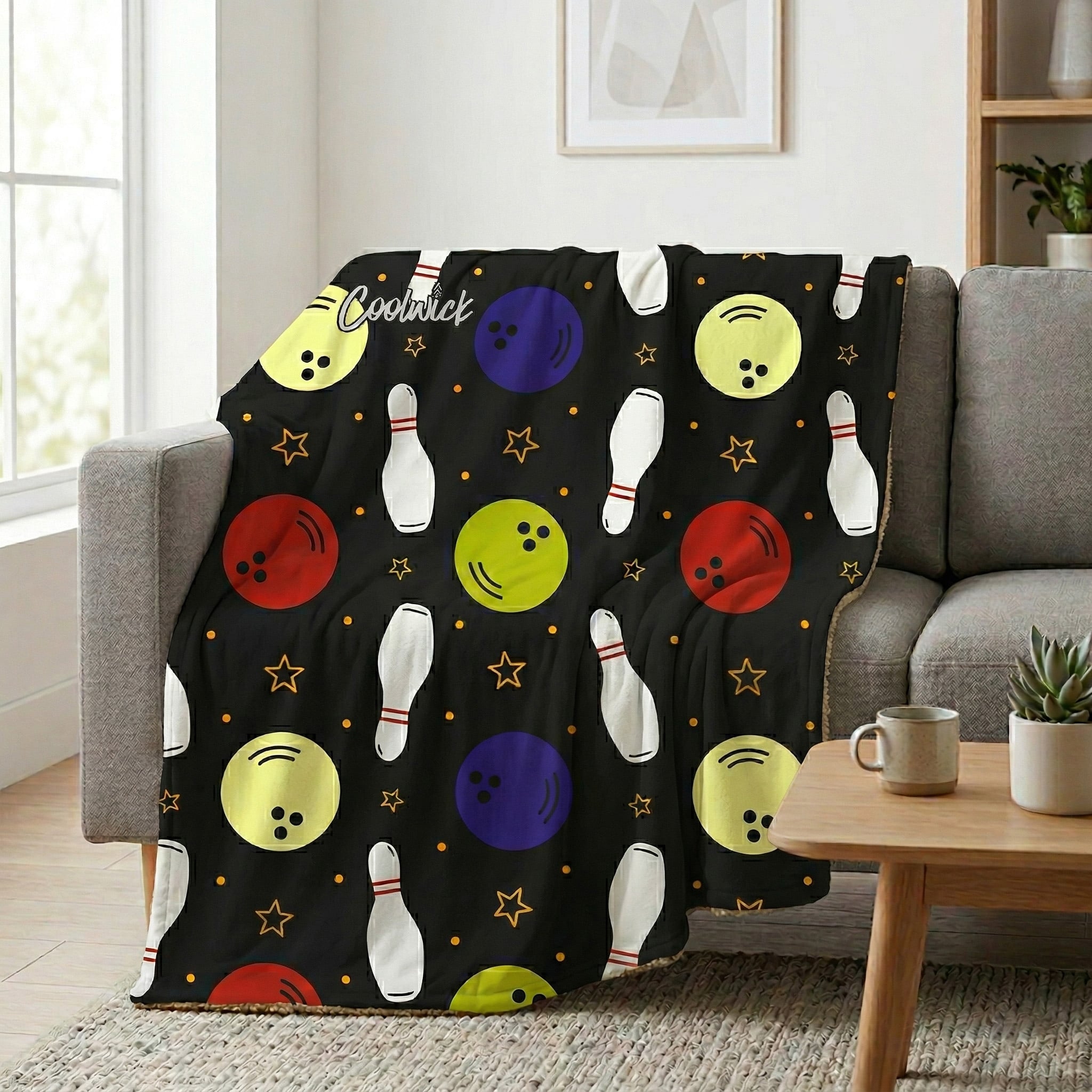 CoolWick Rally Sherpa Lined Throw Blanket