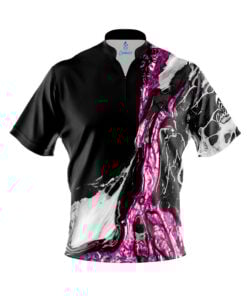 Pink Black Liquid Marble Fast Track CoolWick Bowling Jersey
