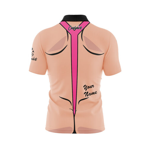 Pink Mankini Fast Track CoolWick Bowling Jersey - Image 3
