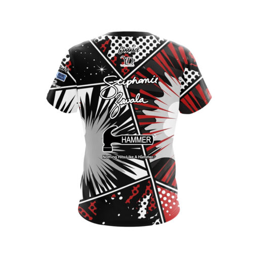 Hammer Stephanie Zavala Red Comic CoolWick Bowling Jersey - Image 2