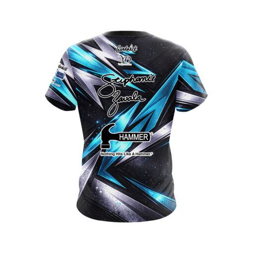 Hammer Stephanie Zavala Cyan Sport Spike CoolWick Bowling Jersey - Image 2