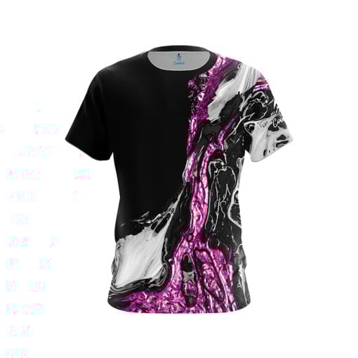 Pink Black Liquid Marble CoolWick Bowling Jersey