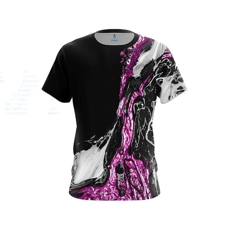 Pink Black Liquid Marble CoolWick Bowling Jersey