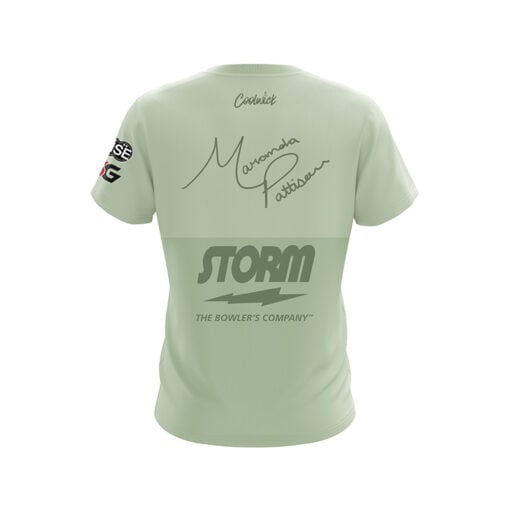 Storm Maranda Pattison Green Stripe CoolWick Bowling Jersey - Image 2