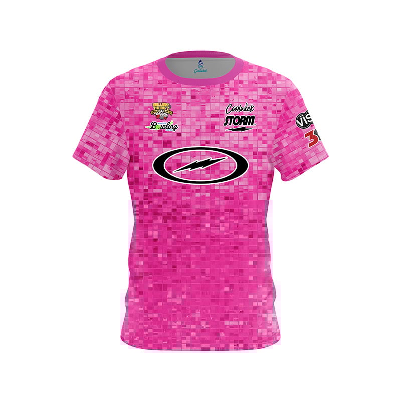 Storm Maranda Pattison Pink Blocks CoolWick Bowling Jersey