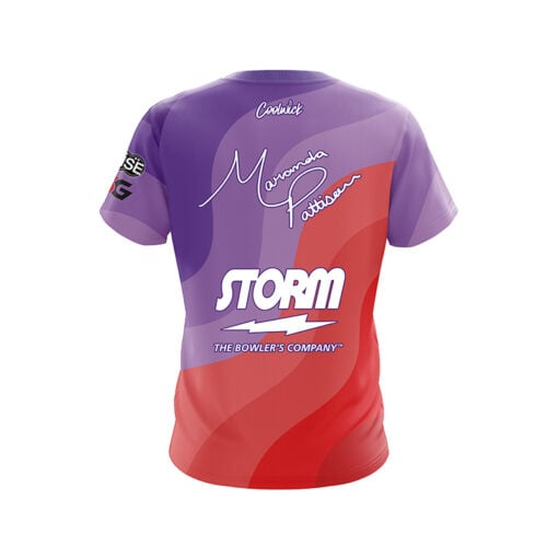 Storm Maranda Pattison Red Purple Swirl CoolWick Bowling Jersey - Image 2