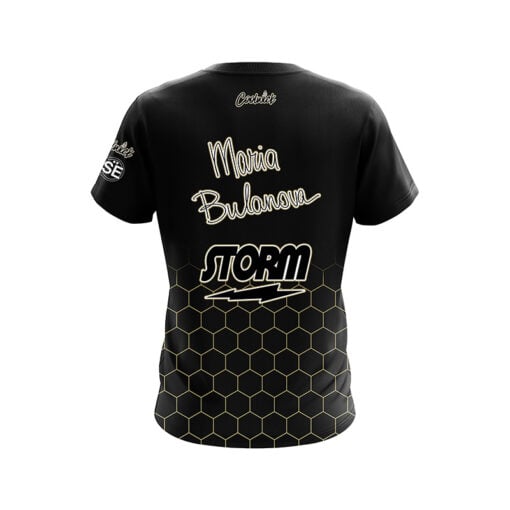 Storm Maria Bulanova Black Gold Honeycomb CoolWick Bowling Jersey - Image 2