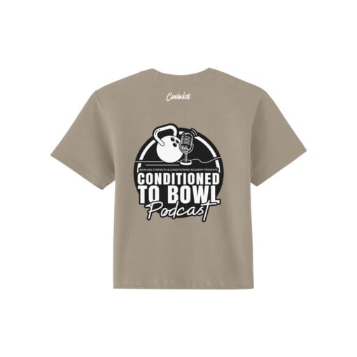 Conditioned to Bowl Podcast Heather D'Errico Heavyweight Women's Boxy Crop Tee - Image 2