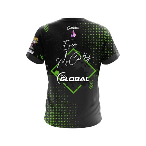 900 Global Erin McCarthy Black Green Vice CoolWick Bowling Jersey - Image 2