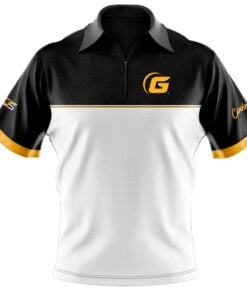 900 Global Standard Collection GSClassic Men's Polo Zip CoolWick Bowling Jersey
