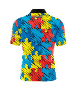 Alternative view of Autism Awareness Puzzle Pieces Fast Track CoolWick Bowling Jersey