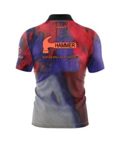 Alternative view of Hammer Raw Hammer Red White Purple Fast Track CoolWick Bowling Jersey