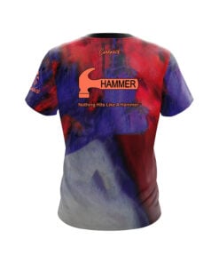 Alternative view of Hammer Raw Hammer Red White Purple CoolWick Bowling Jersey