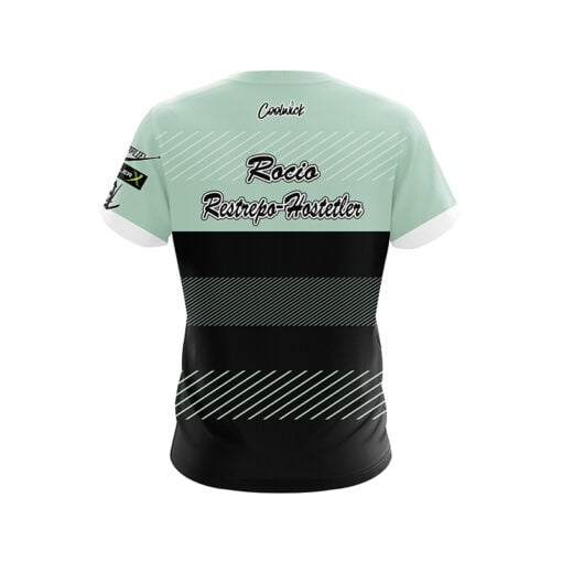 Hammer Rocio Restrepo Teal Stripes CoolWick Bowling Jersey - Image 2