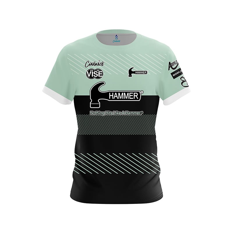 Hammer Rocio Restrepo Teal Stripes CoolWick Bowling Jersey
