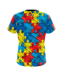 Alternative view of Autism Awareness Puzzle Pieces CoolWick Bowling Jersey