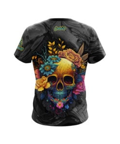 Alternative view of Black White Skullscape CoolWick Bowling Jersey
