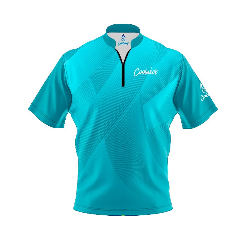 CoolWick Elite Vapor Teal Sash Zip Jersey