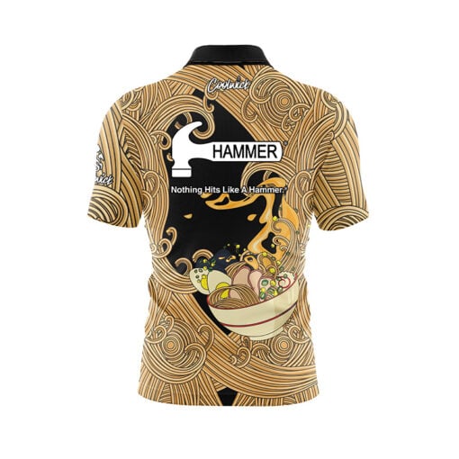 Hammer Cup O' Noodles Quick Ship CoolWick Sash Zip Bowling Jersey - Image 2